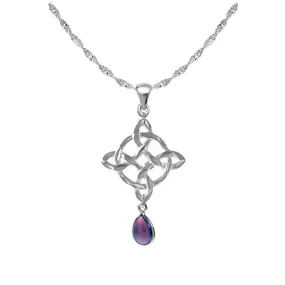 Celtic Necklace Amethyst Teardrop