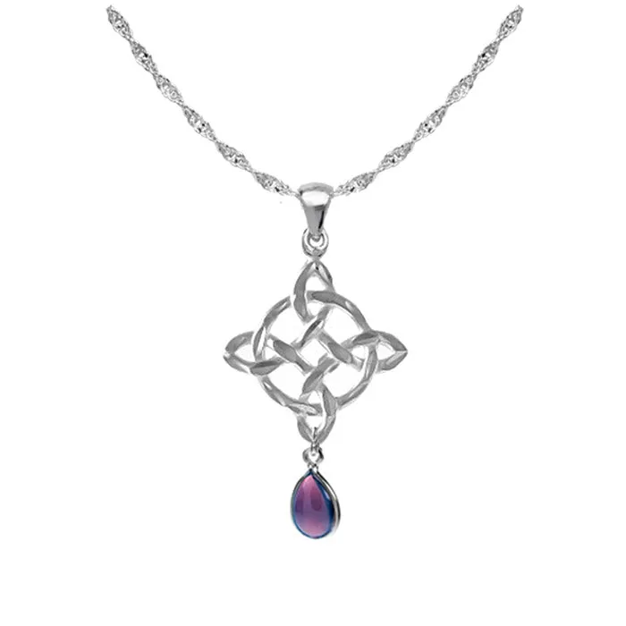 Celtic Necklace Amethyst Teardrop