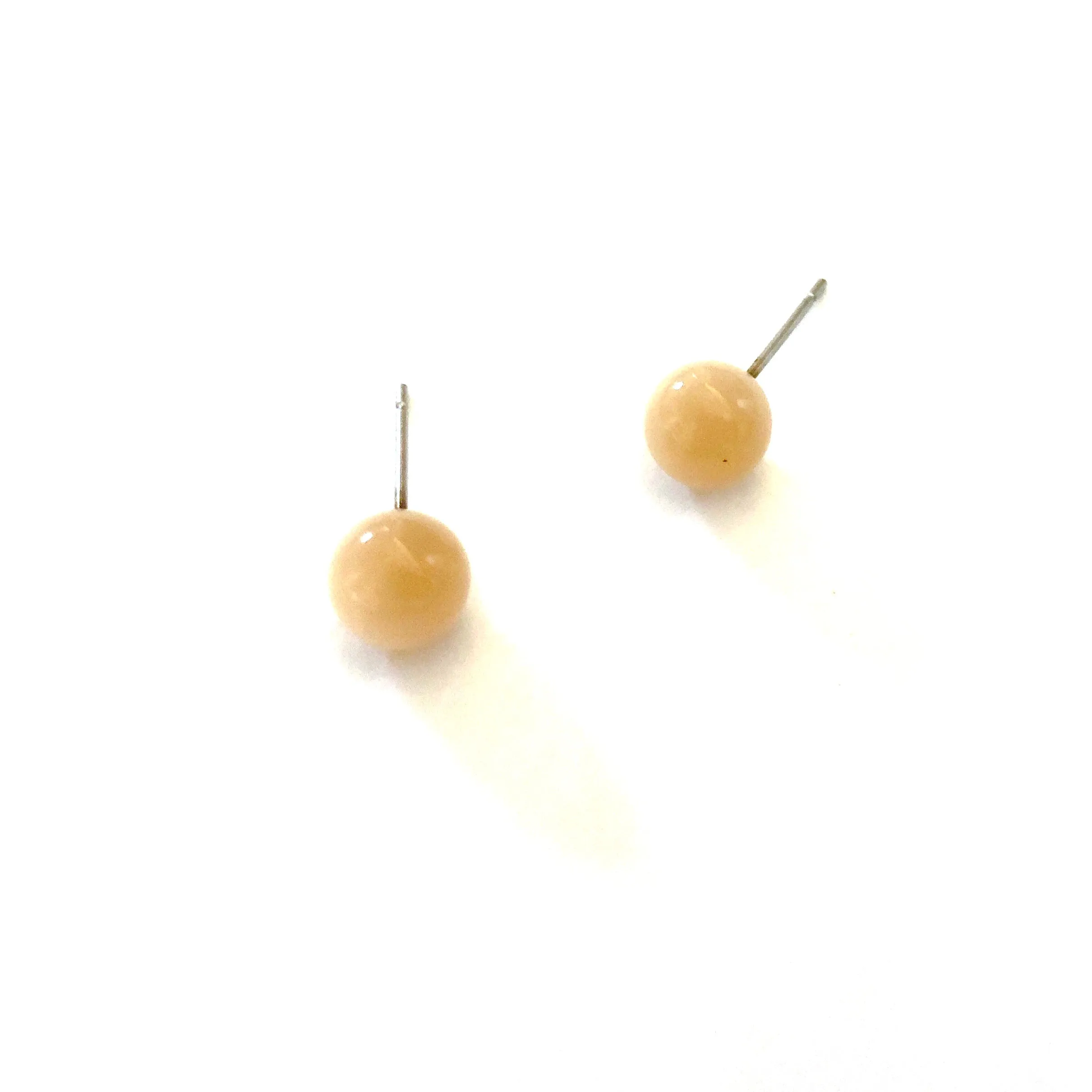 Champagne Moonglow Lucite Ball Stud Earrings