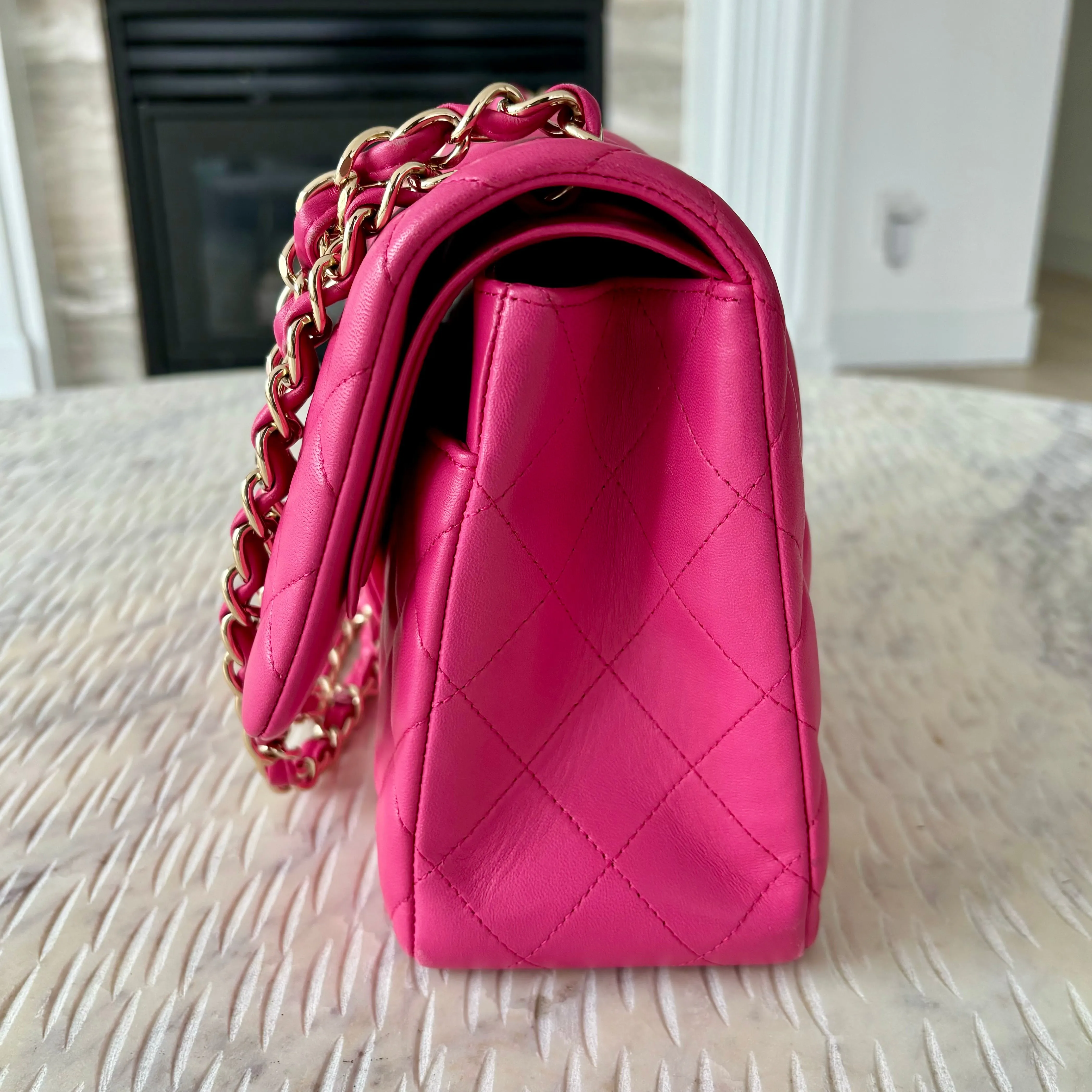 Chanel Classic Flap Jumbo Fuchsia Lambskin LGHW