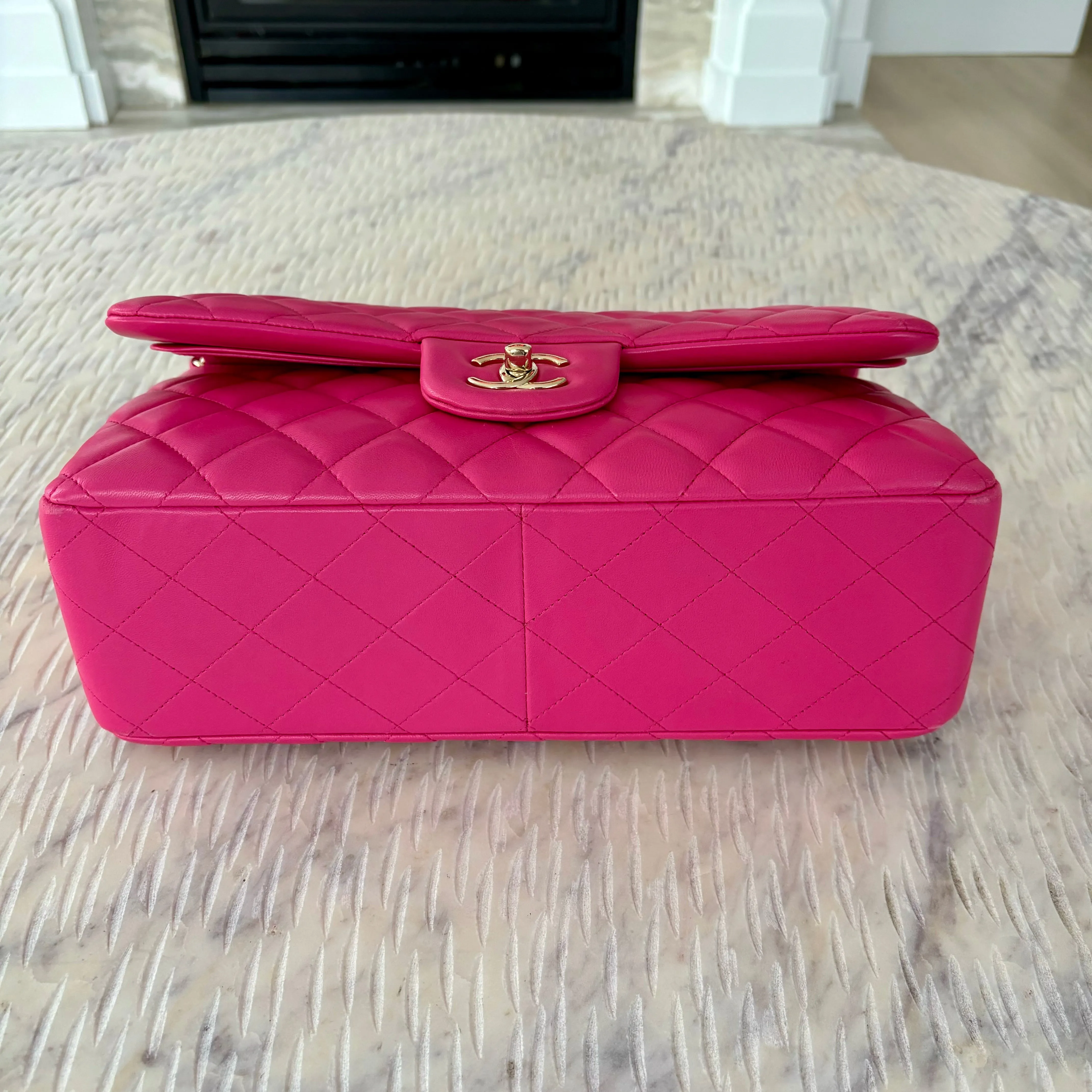 Chanel Classic Flap Jumbo Fuchsia Lambskin LGHW