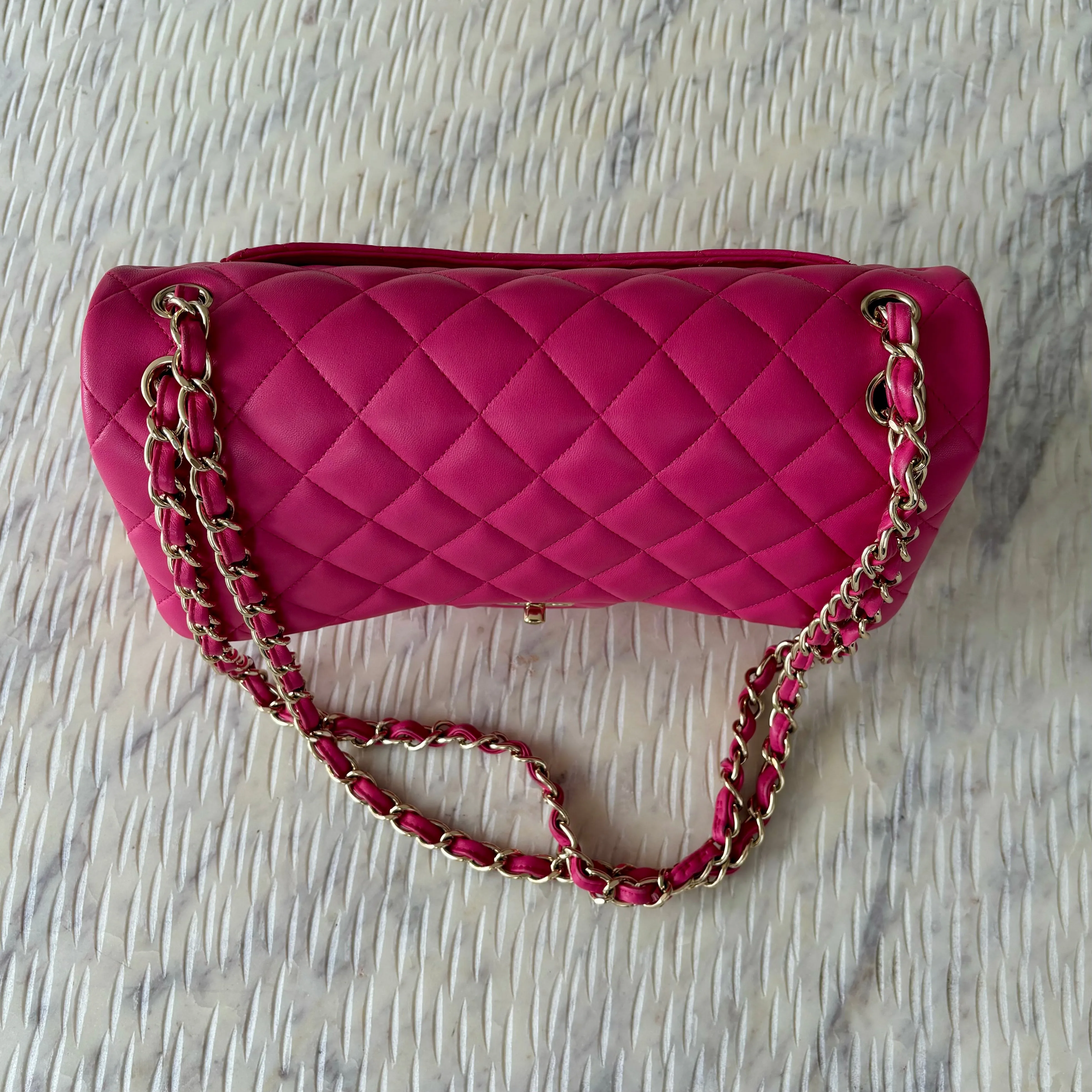 Chanel Classic Flap Jumbo Fuchsia Lambskin LGHW