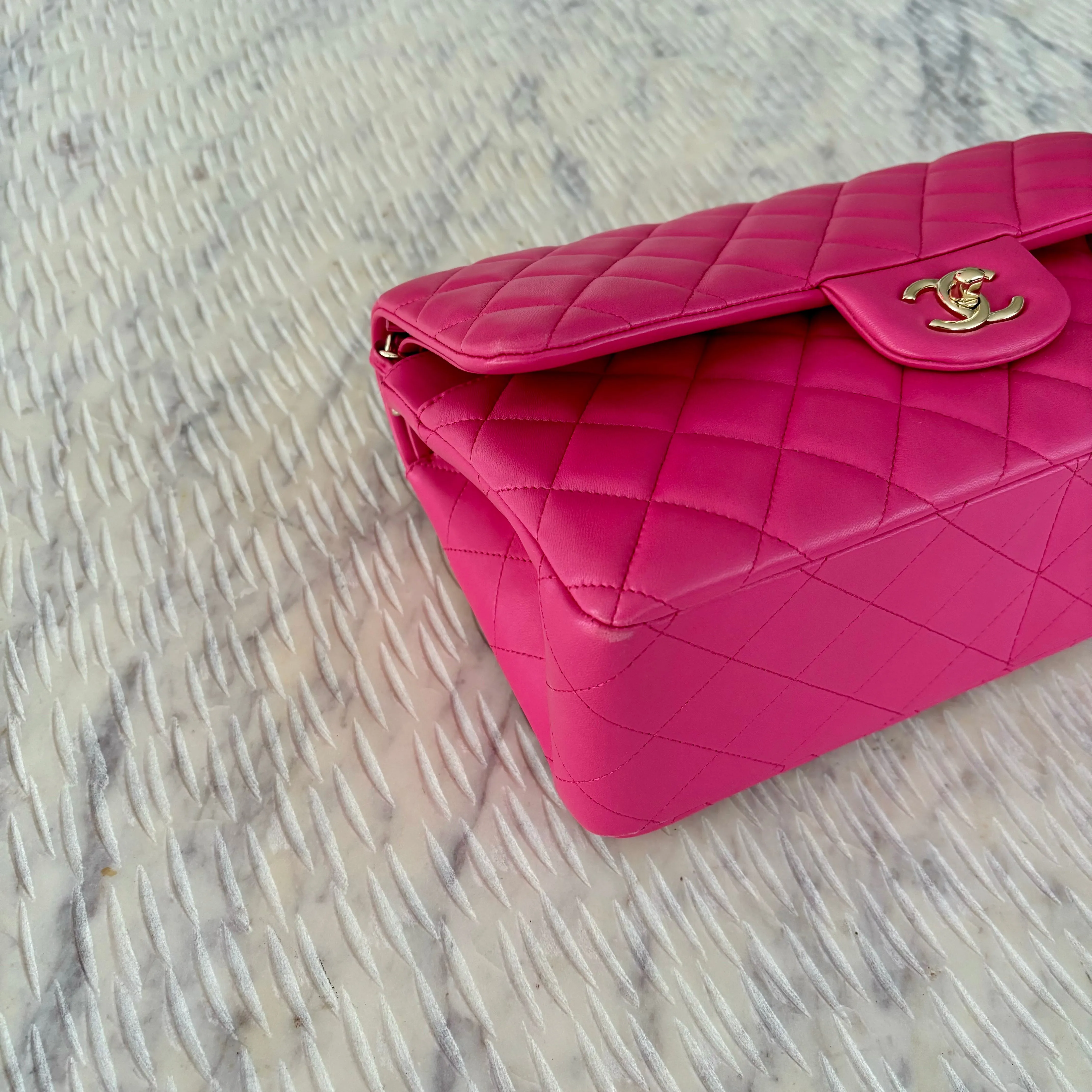 Chanel Classic Flap Jumbo Fuchsia Lambskin LGHW