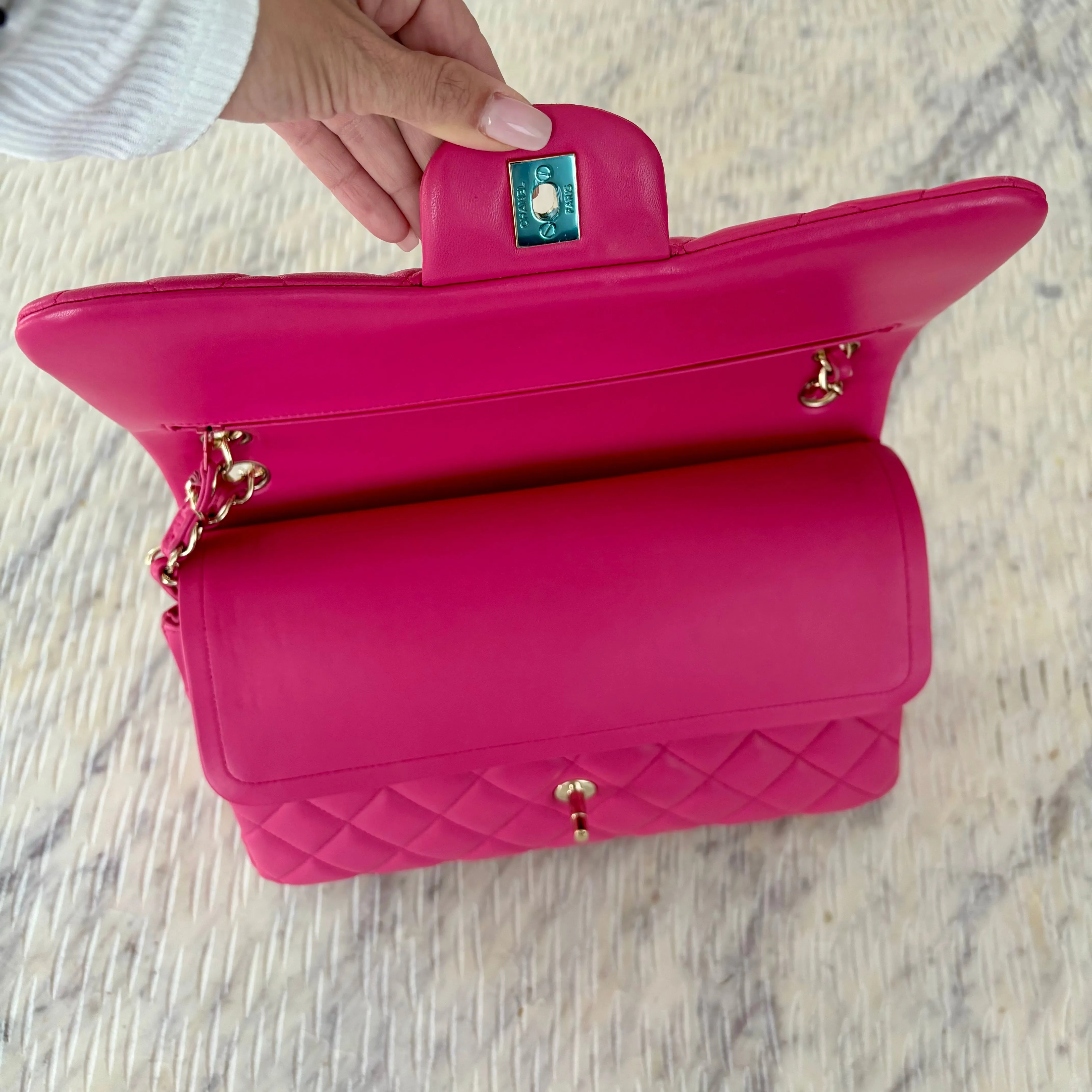 Chanel Classic Flap Jumbo Fuchsia Lambskin LGHW