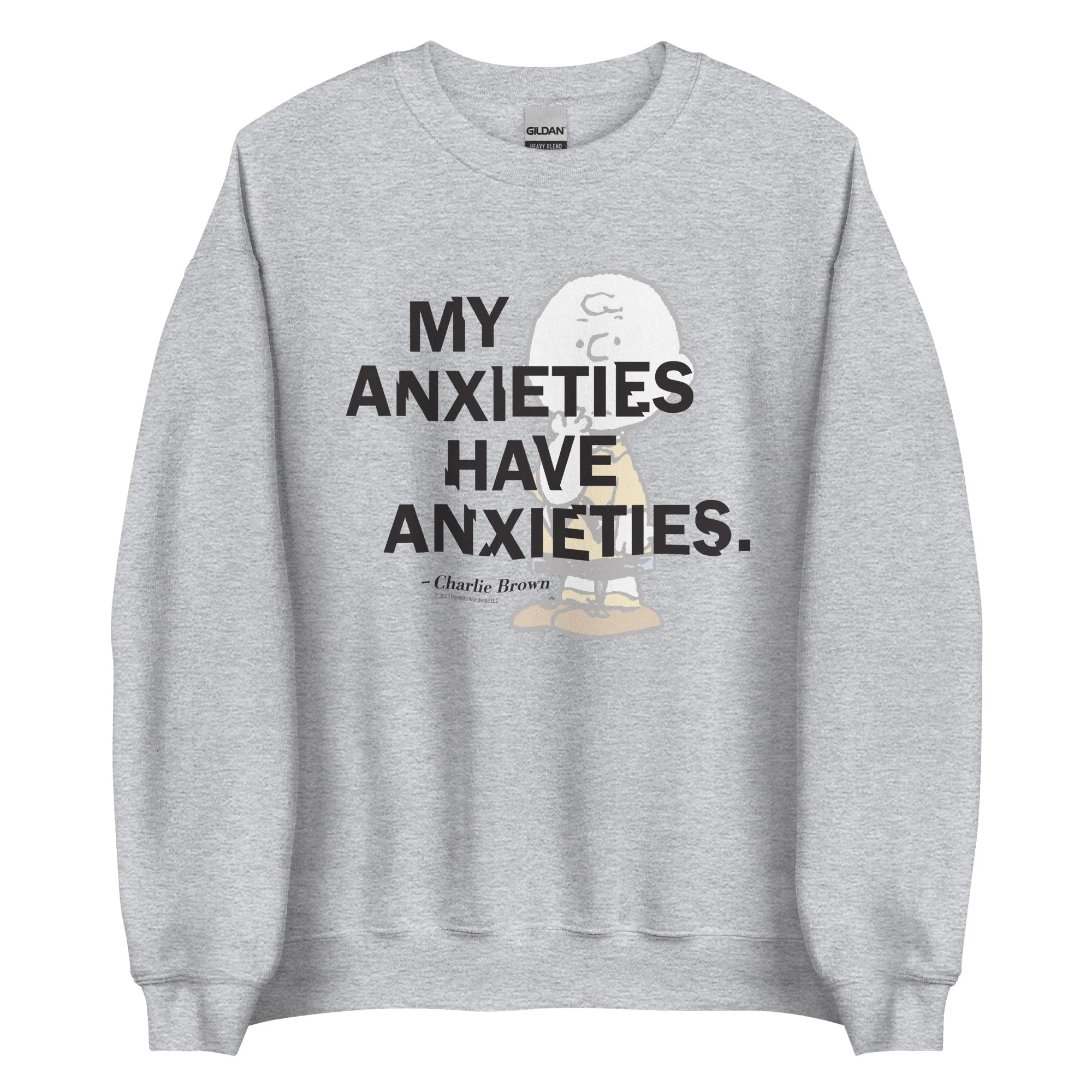 Charlie Brown My Anxieties Have Anxieties Adult Sweatshirt