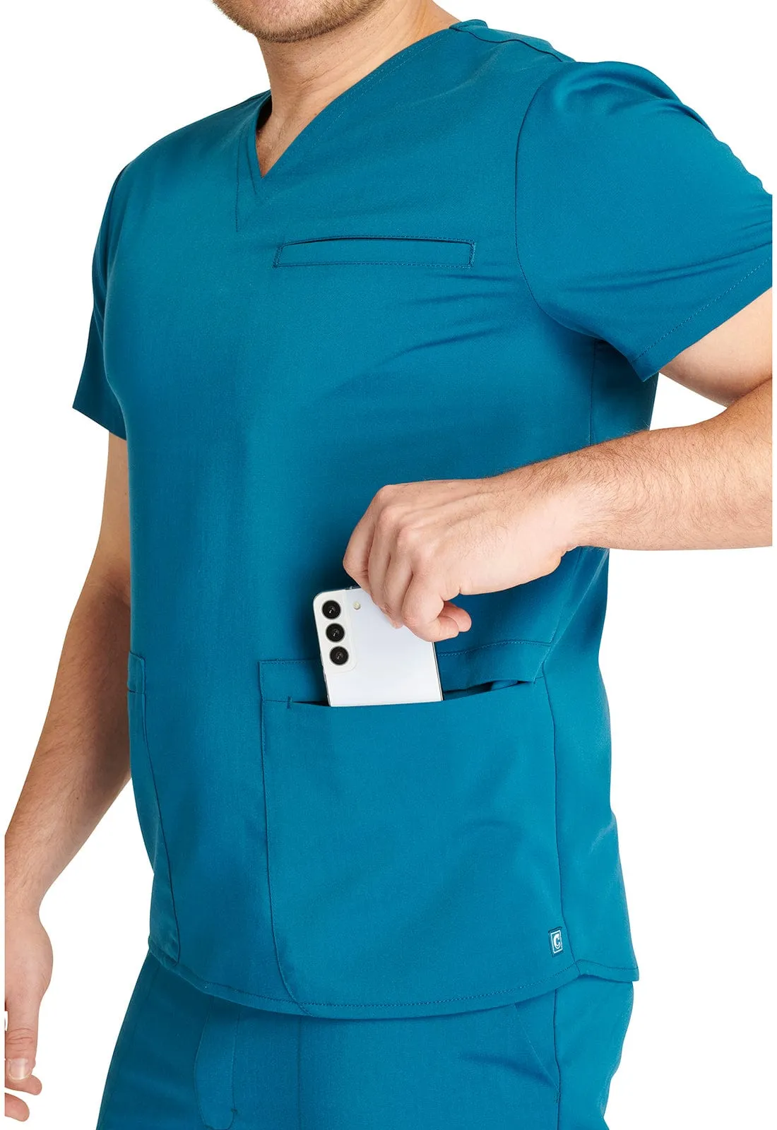 Cherokee Atmos  Men's V-Neck 3-Pocket Scrub Top CK719A