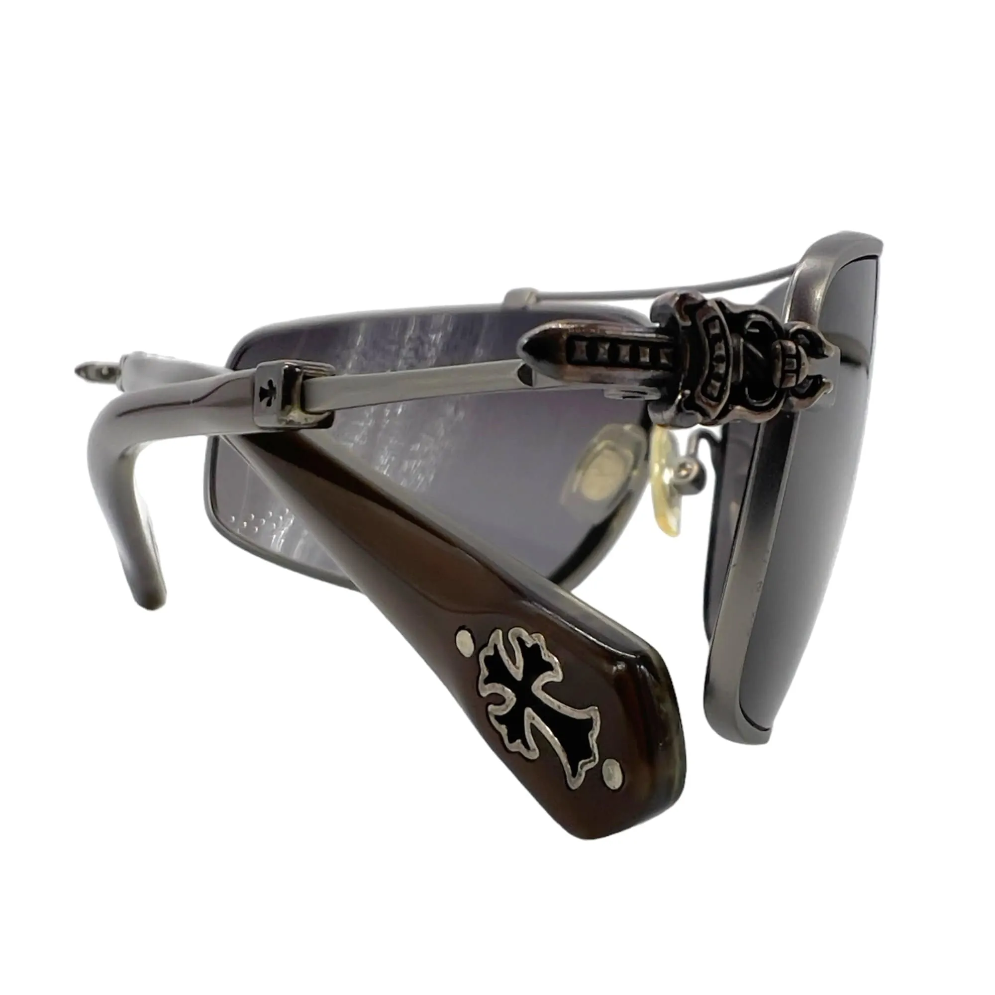 CHROME HEARTS Authentic Gothic Cross Unisex Sunglasses