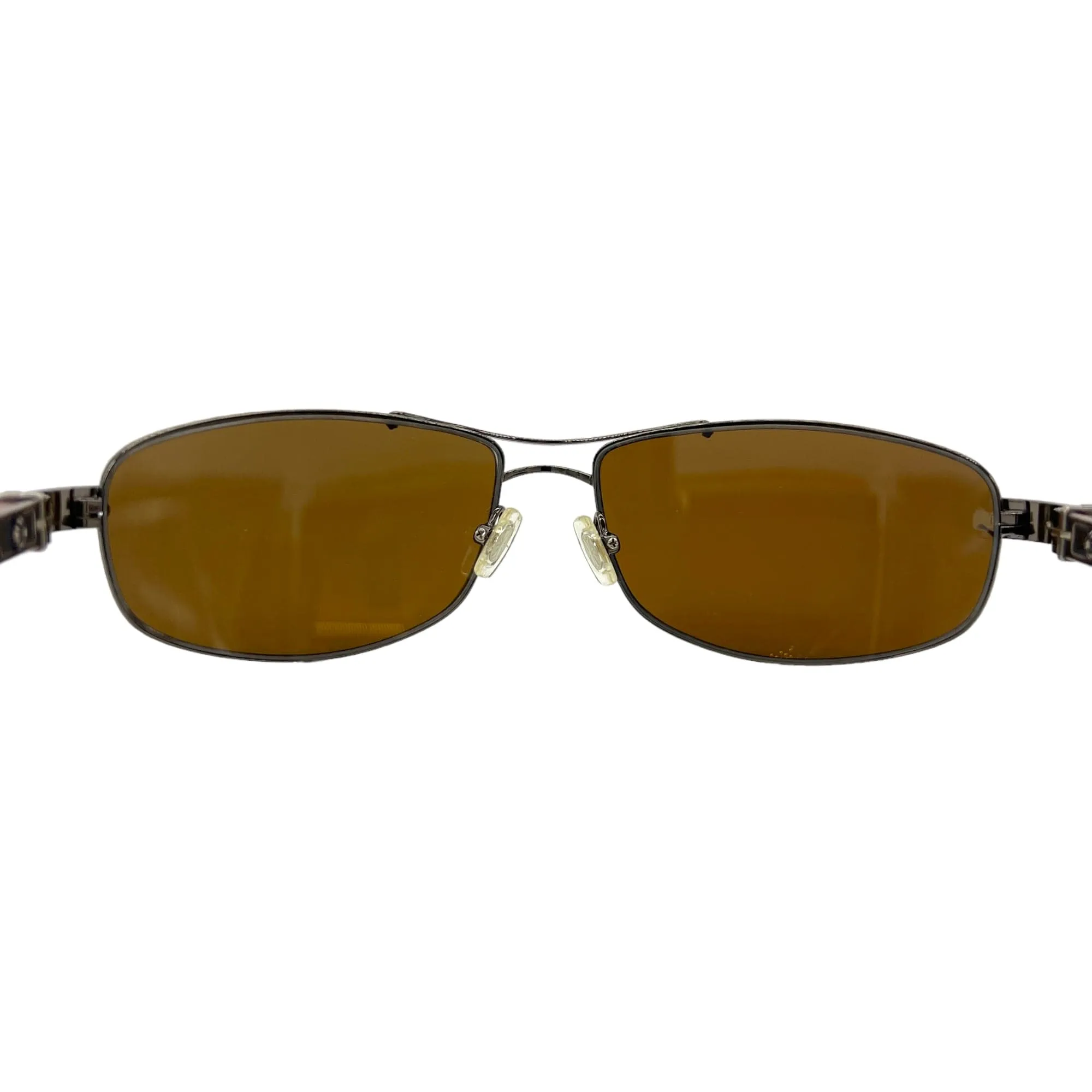 CHROME HEARTS Authentic Unisex Wrap Frame Sunglasses with Wooden Temples