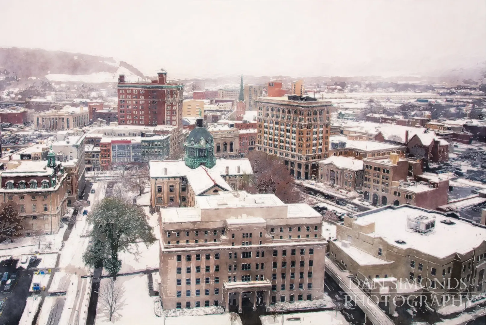 City of Binghamton Winter Scene by Dan Simonds Acrylic Print