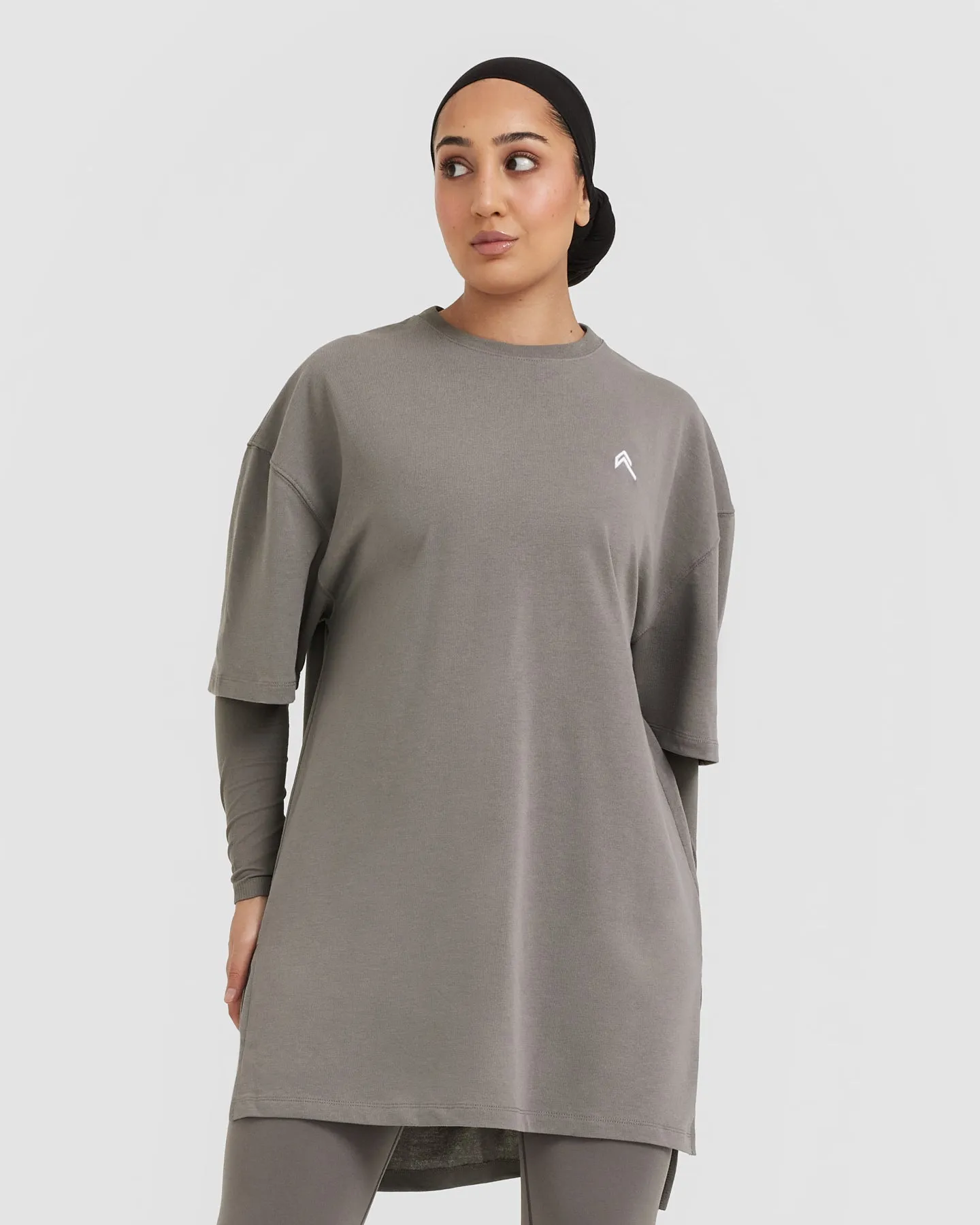 Classic Oversized Longline T-Shirt | Ash Grey