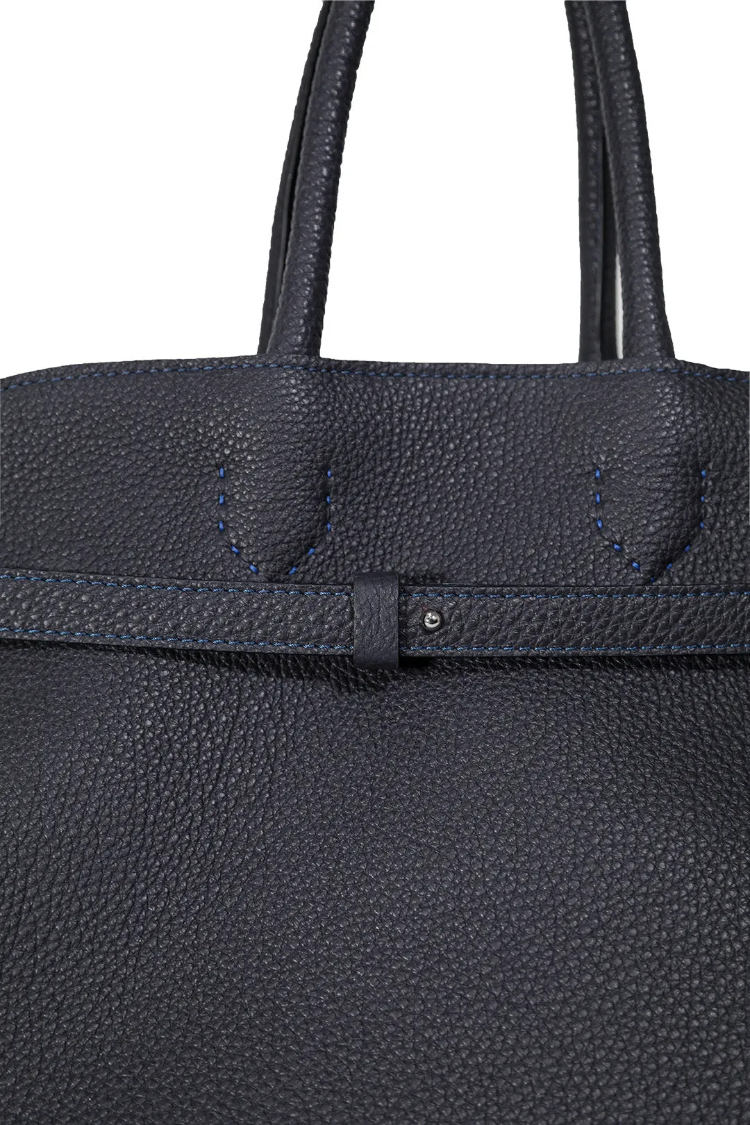 COQUETTE ITALIAN LEATHER HANDBAG NAVY