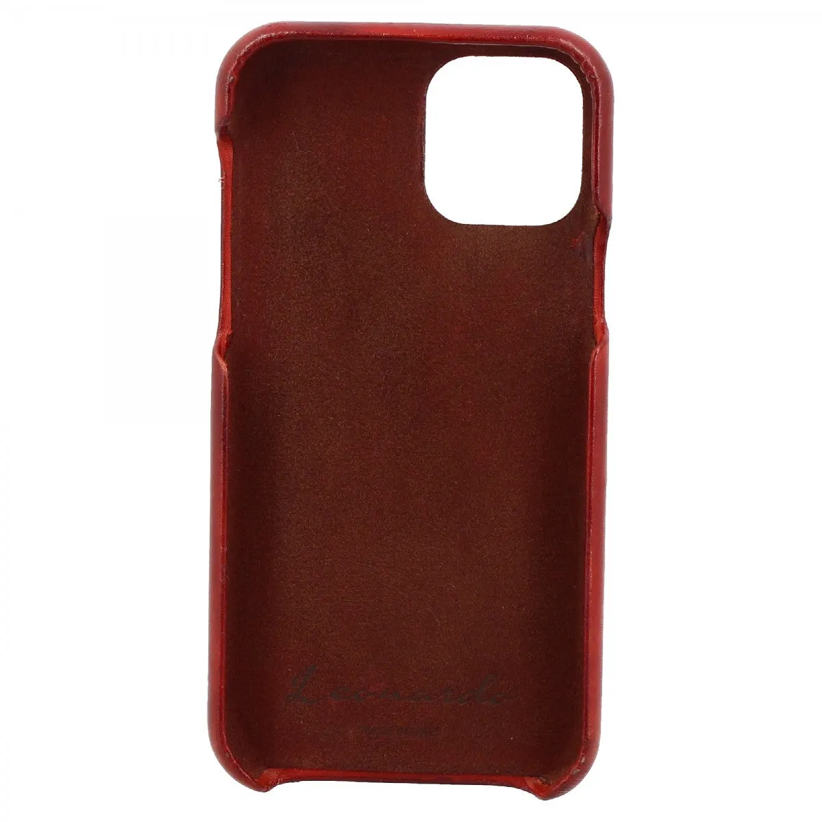 Cover iPhone in pelle rossa tamponata a mano