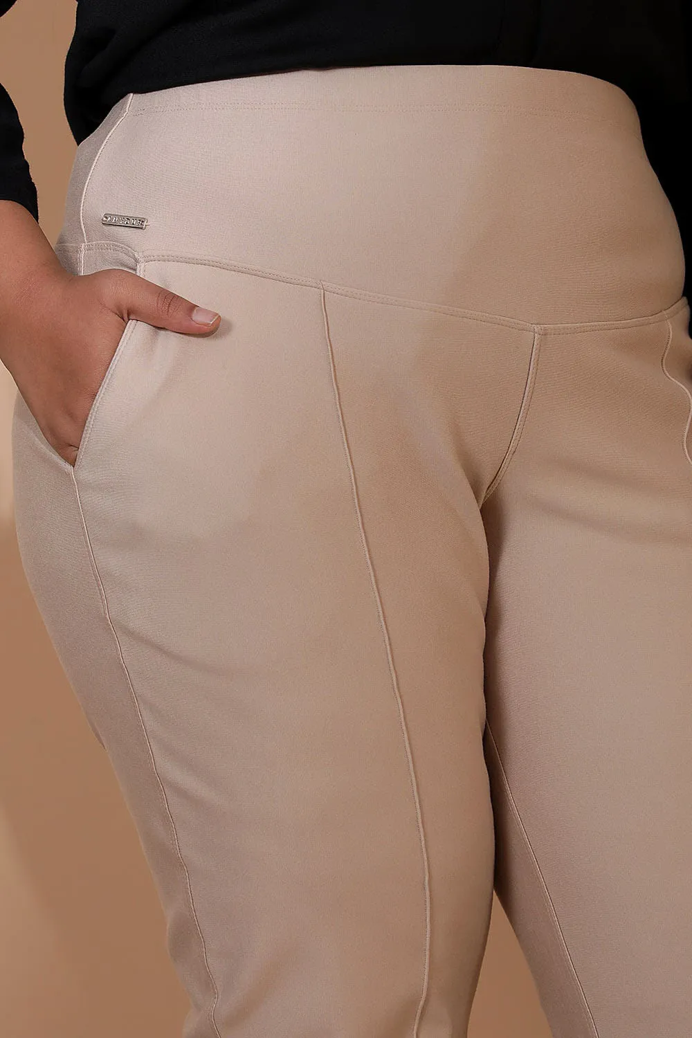 Cream Crease Seam Tummy Tucker Pants