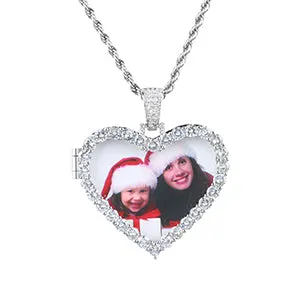 Custom Photo Medallion Heart Necklace -Custom Heart Medallion Locket