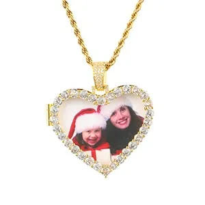 Custom Photo Medallion Heart Necklace -Custom Heart Medallion Locket