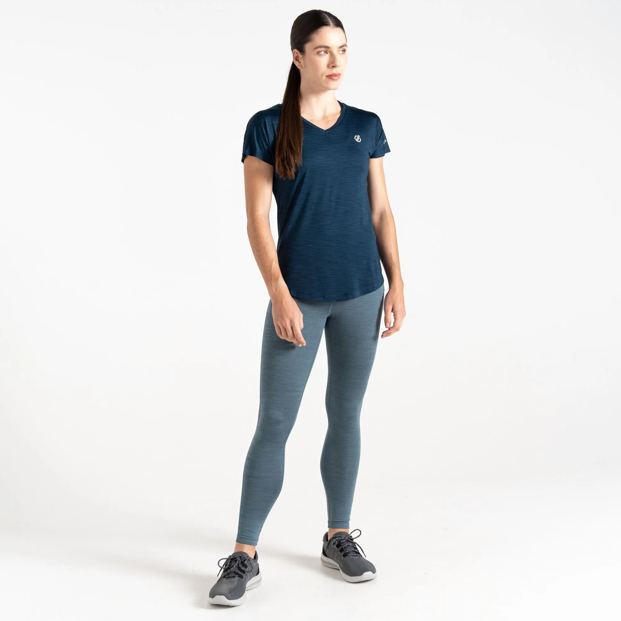 Dare2b Ladies Lightweight Wicking Vigilant Tee-DENIM BLUE