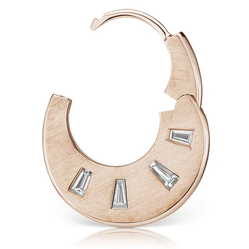 Diamond Crescent Reversible Clicker Ring by Maria Tash in Rose Gold