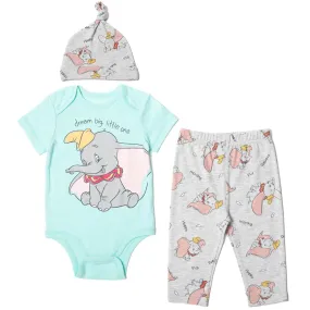 Disney Disney Classics Dumbo Bodysuit Pants and Hat 3 Piece Outfit Set