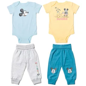 Disney Mickey Mouse Cuddly Snap Short Sleeve Bodysuits & Pants