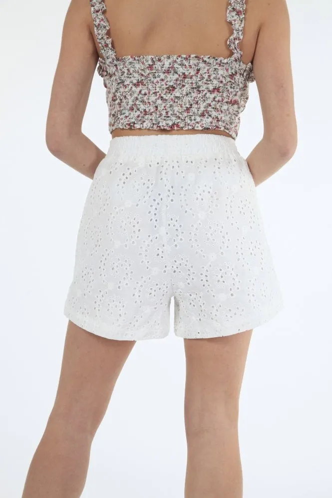 Double Second White Broiderie Shorts