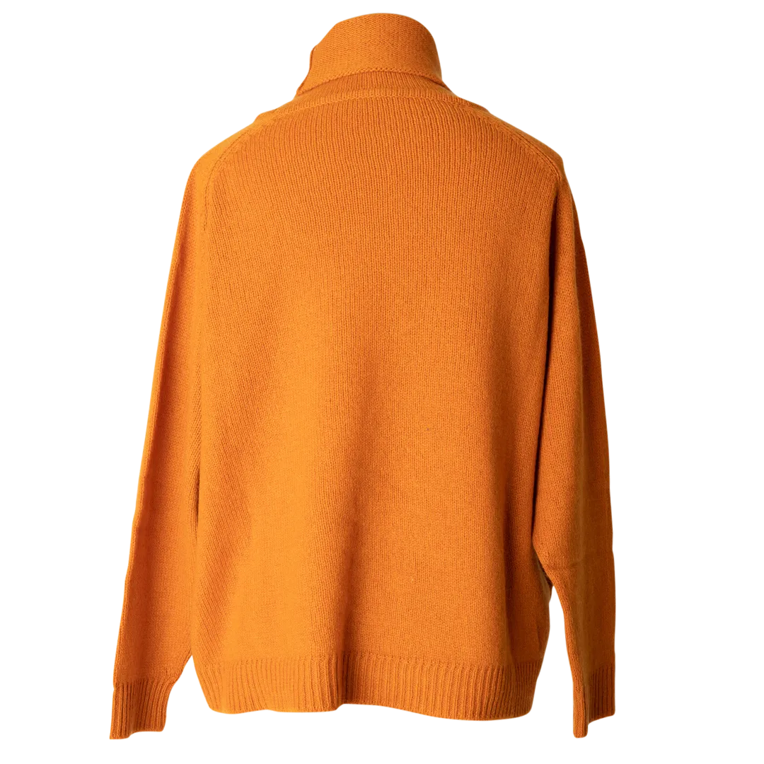 Easy T-Neck Sweater - Burnt Orange