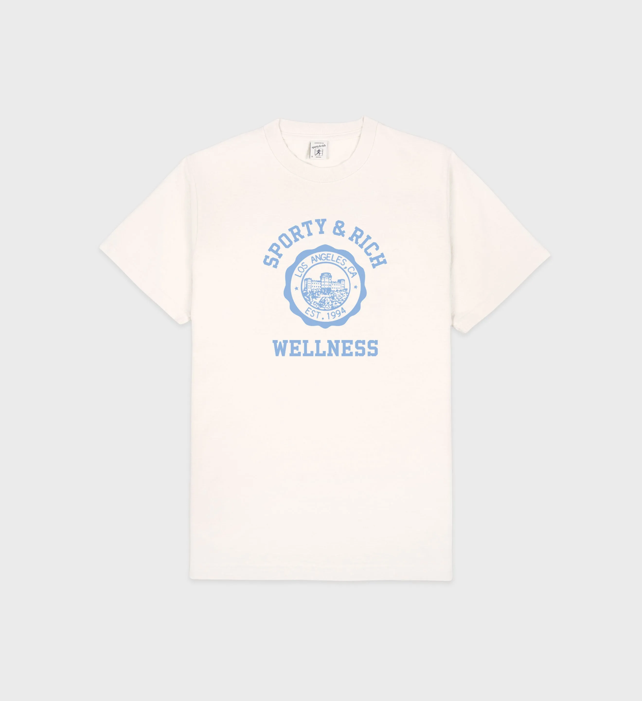 Emblem T-Shirt - Coconut/Sky Blue