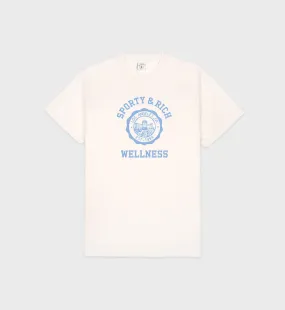 Emblem T-Shirt - Coconut/Sky Blue