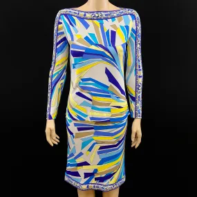 Emilio Pucci 2PC Abstract Print Silk Jersey Skirt Long Sleeve Top 42 | 8