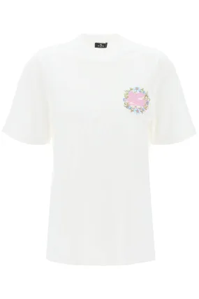 ETRO floral pegasus embroidered t-shirt