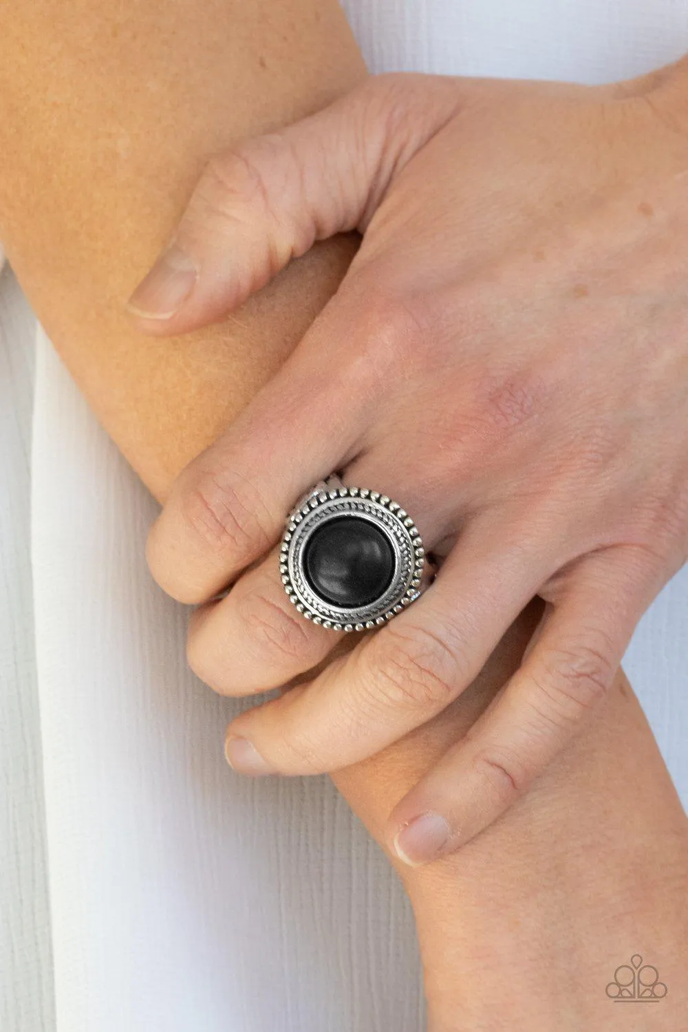 Evolutionary Essence Black Stone Ring - Paparazzi Accessories