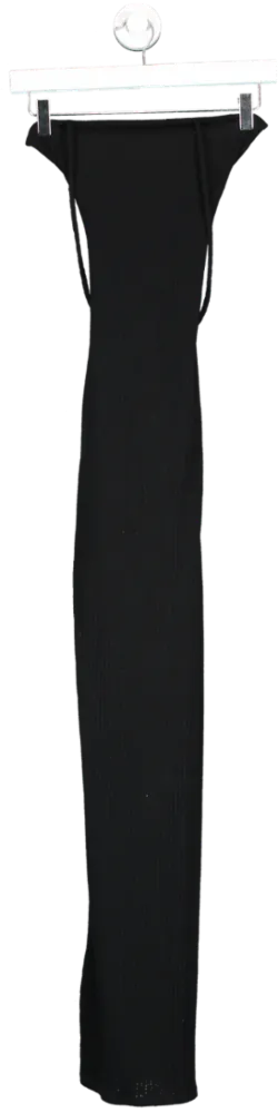 Fashion Nova Black You Can Unravel Me Ribbed Maxi Dress UK S