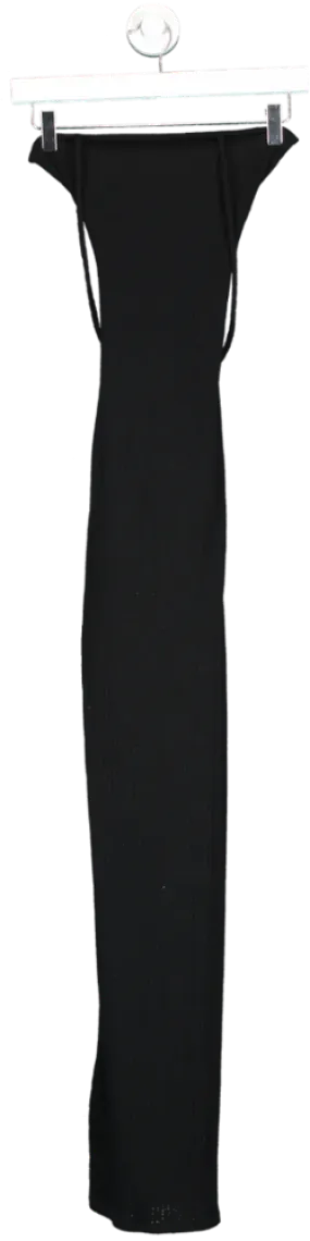 Fashion Nova Black You Can Unravel Me Ribbed Maxi Dress UK S