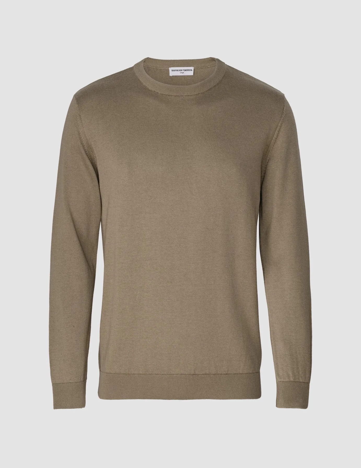 Fine Knit Crewneck Stone Brown