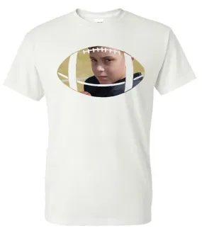 Football with Photo - White Short-Sleeve Tee