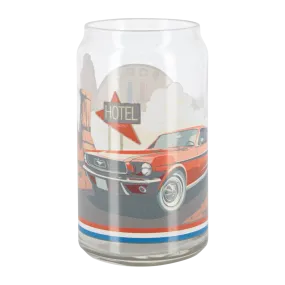 Ford Mustang Tribar Vintage Soda Can Glass