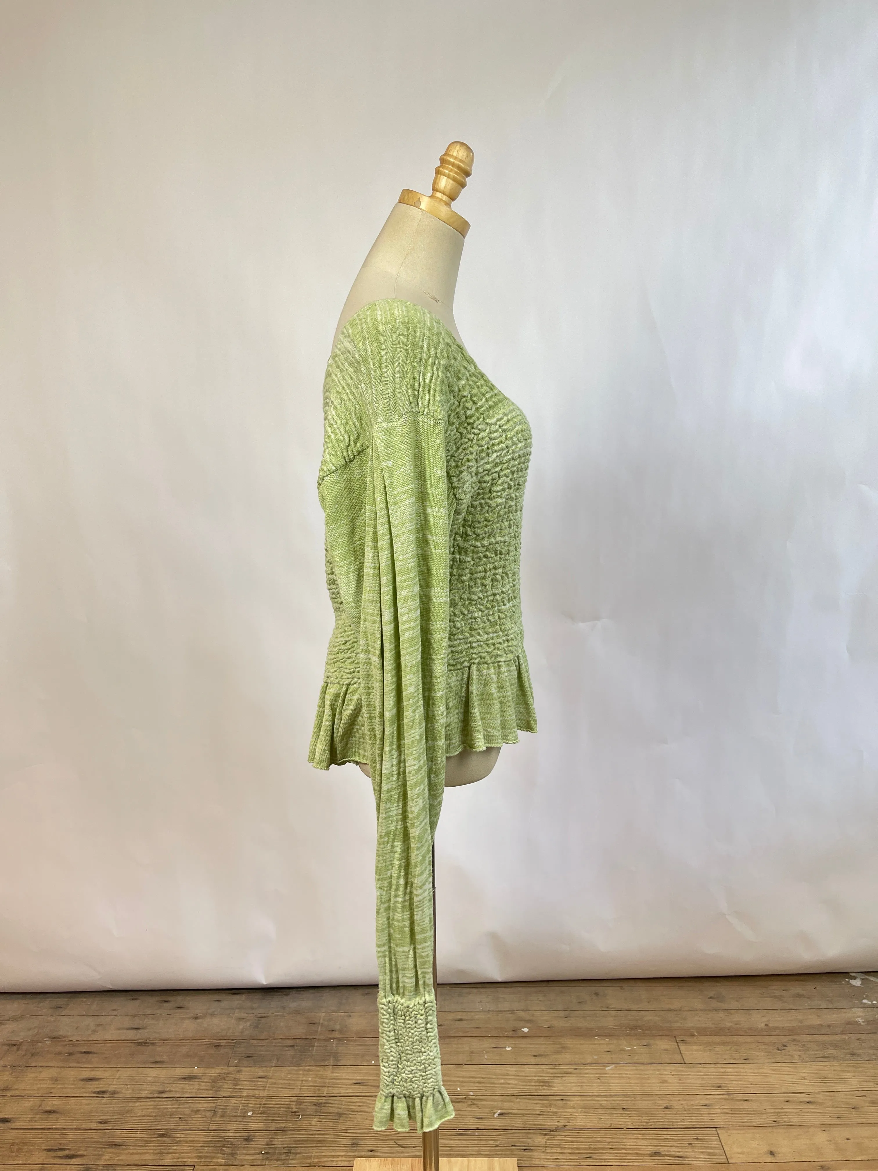 Free People Green Knit Top (L)