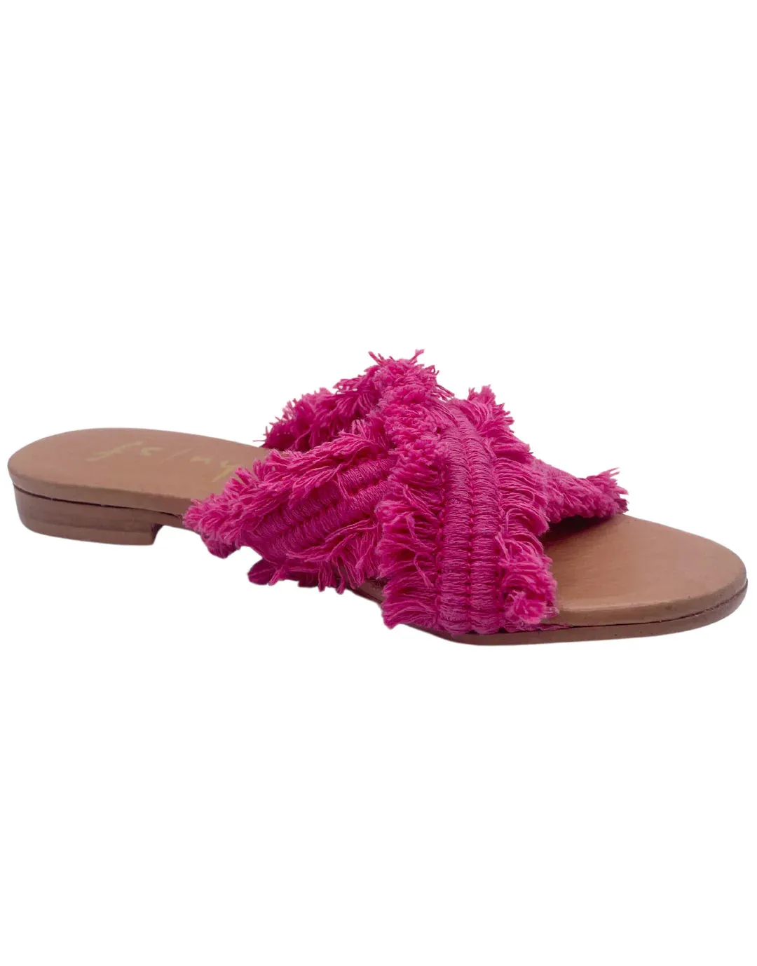 Fuchsia Linen Meredith Sandals