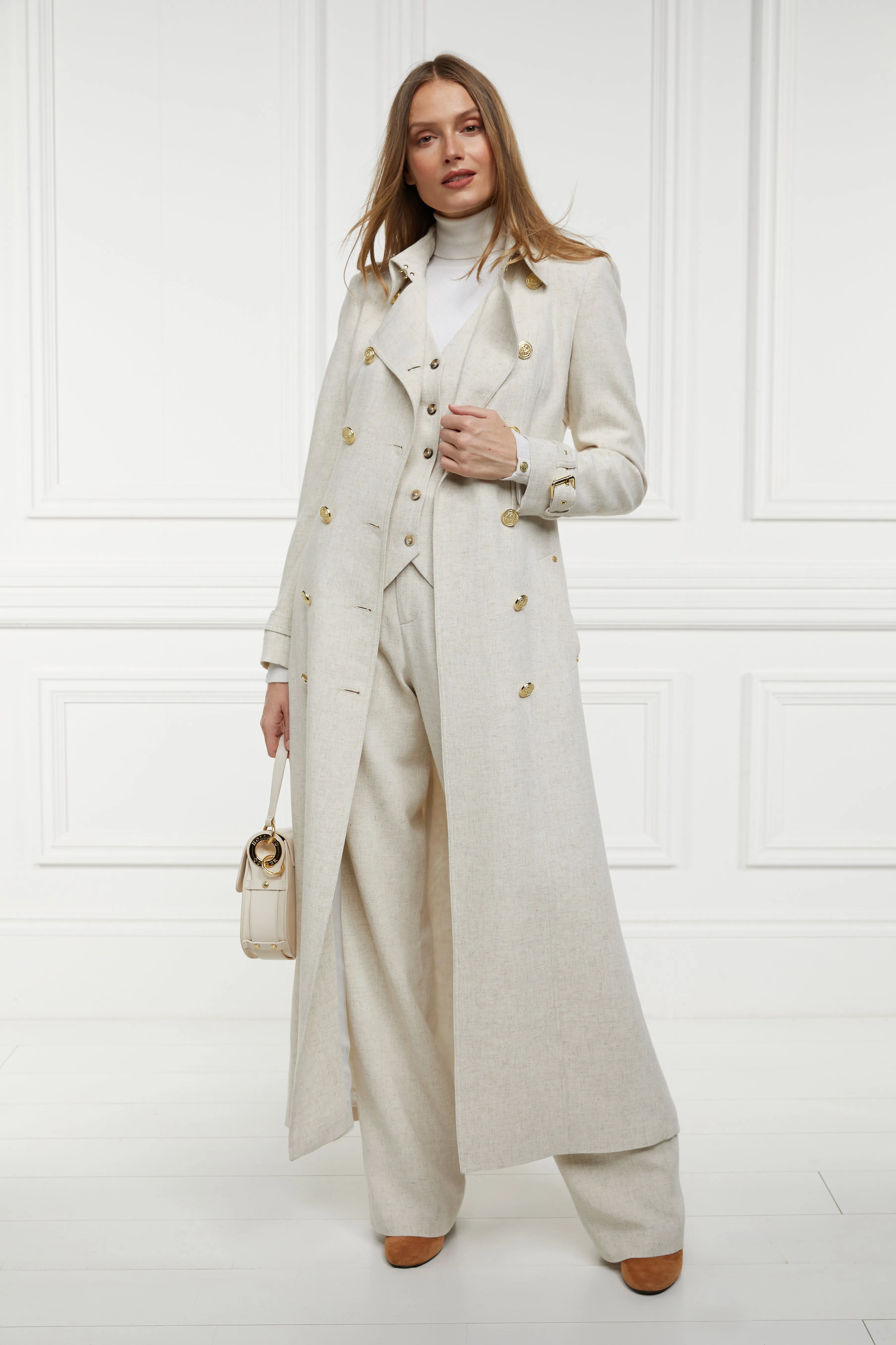 Full Length Marlborough Trench Coat (Natural Linen)