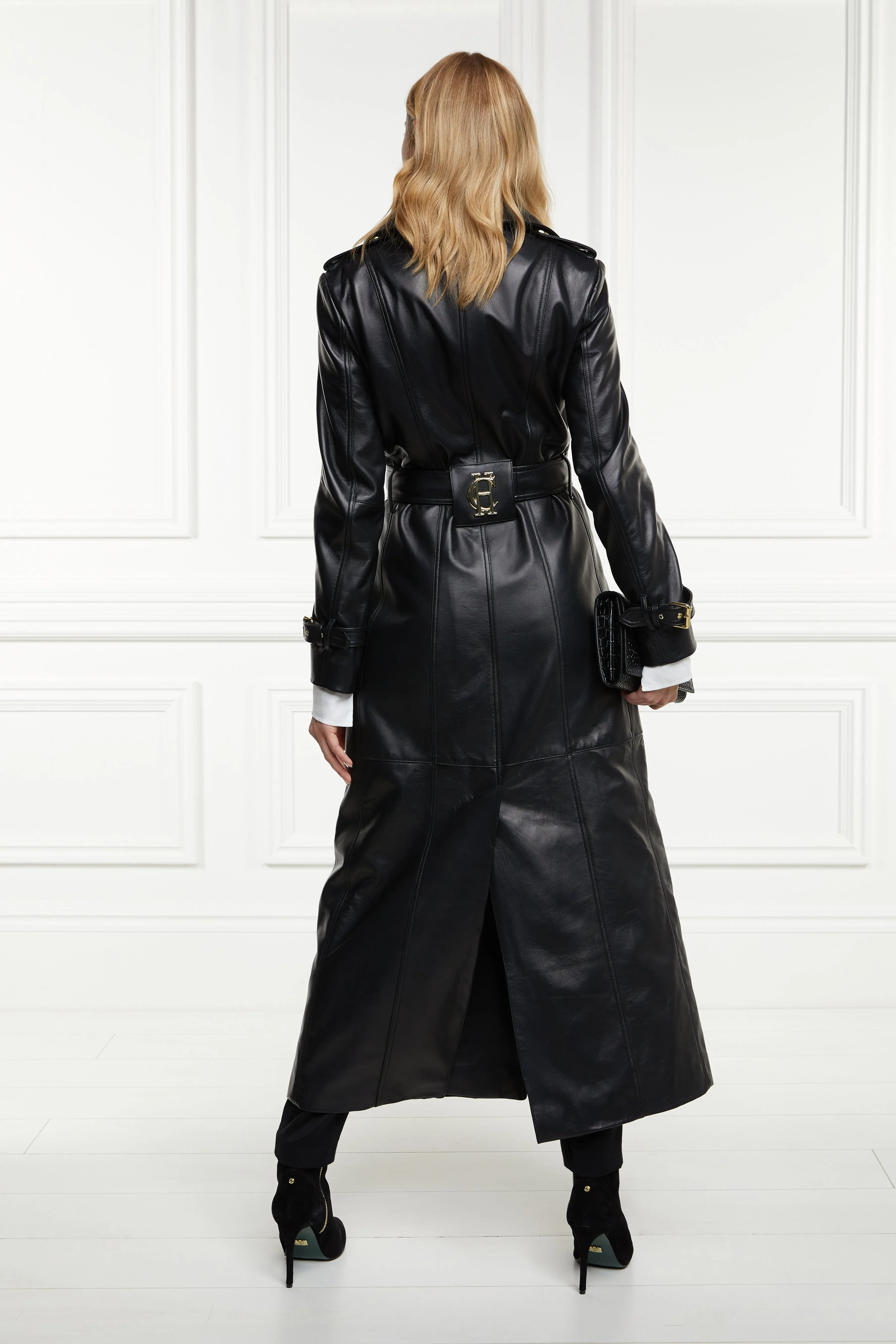 Full Length Marlborough Trench Coat (Valencia Leather Black)