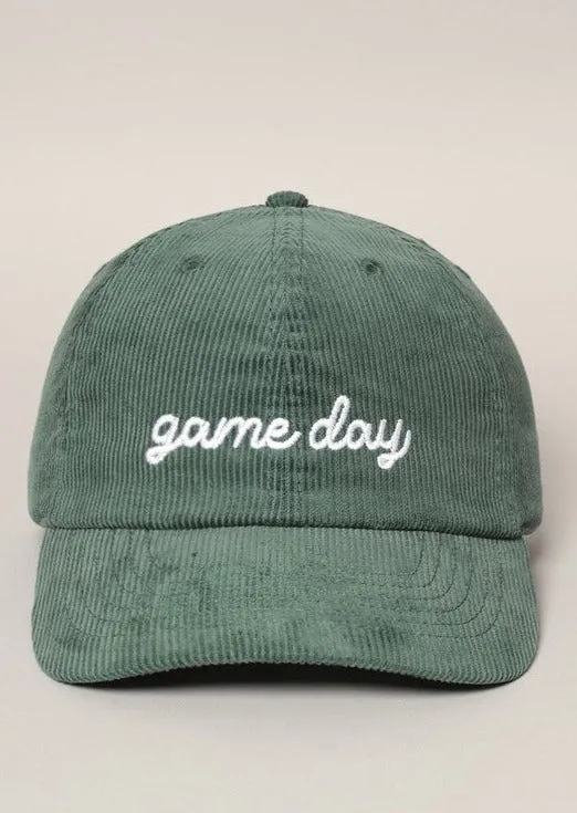 Game Day Green Corduroy Hat