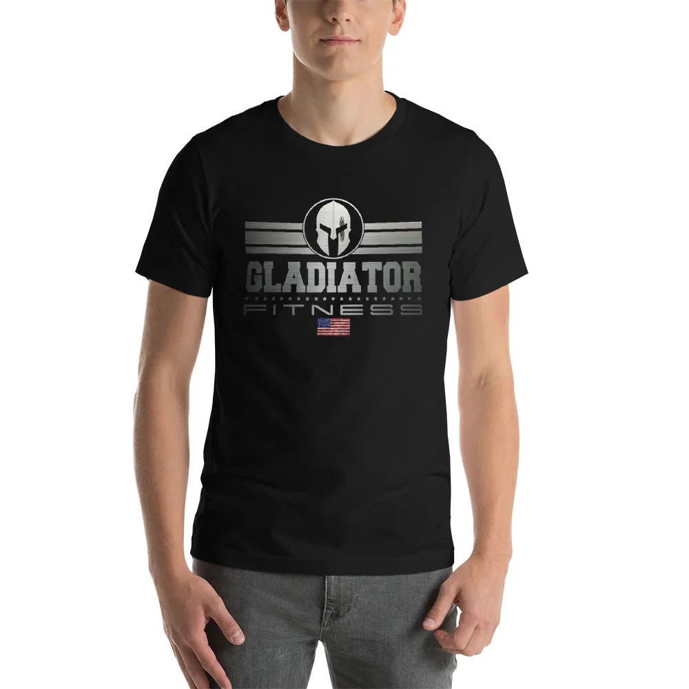 Gladiator Fitness Faded Steel Texture Logo Design