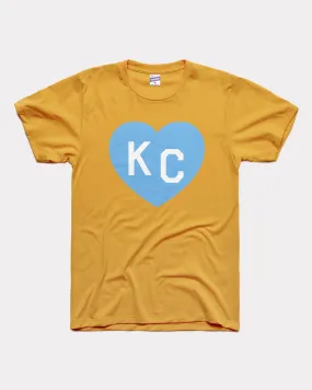 Gold and Powder Blue KC Heart T-Shirt