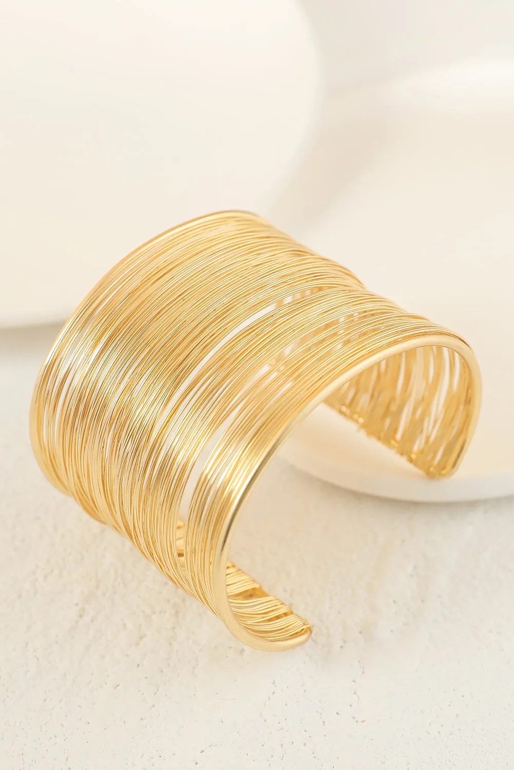 Gold Luxury Heavy Metal High Quality Open Wire Bracelet