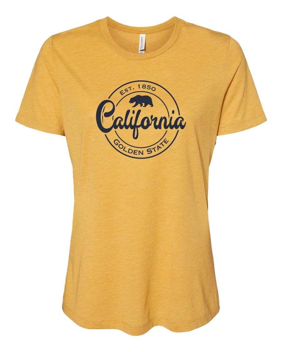 Golden State Circle Womens Tee - Mustard Triblend