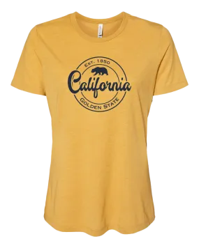 Golden State Circle Womens Tee - Mustard Triblend