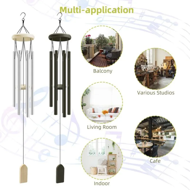 GoodVybe™ Small Garden Wind Chimes: Pleasant Tone, 6 Tubes Decor