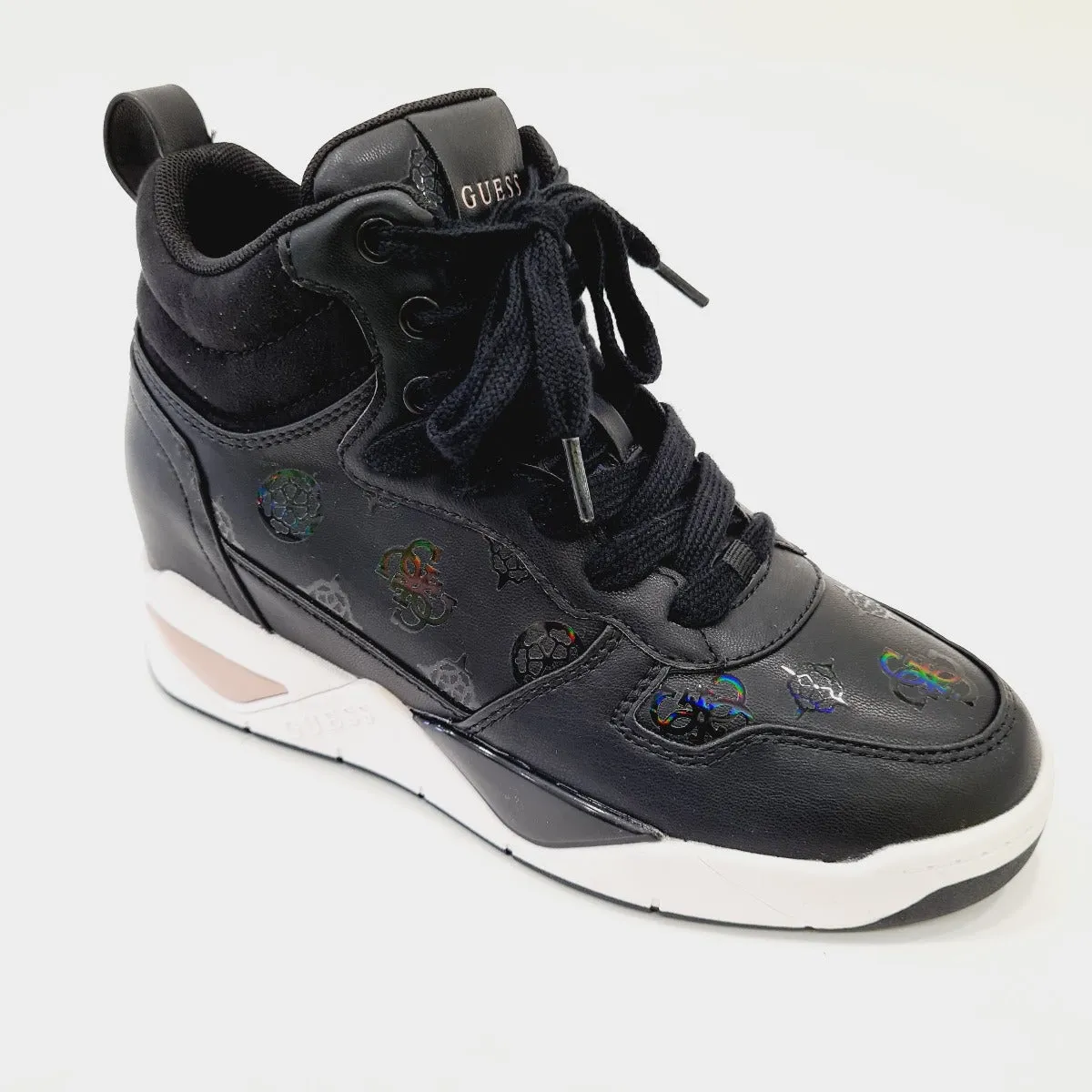 Guess Sneakers pelle black fondo gomma alta 7 cm. (4 cm   3 cm interni) rif. G602