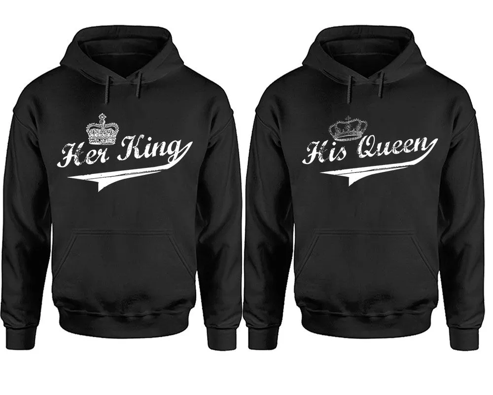 Her King and His Queen Couple Matching Pullover Hoodies