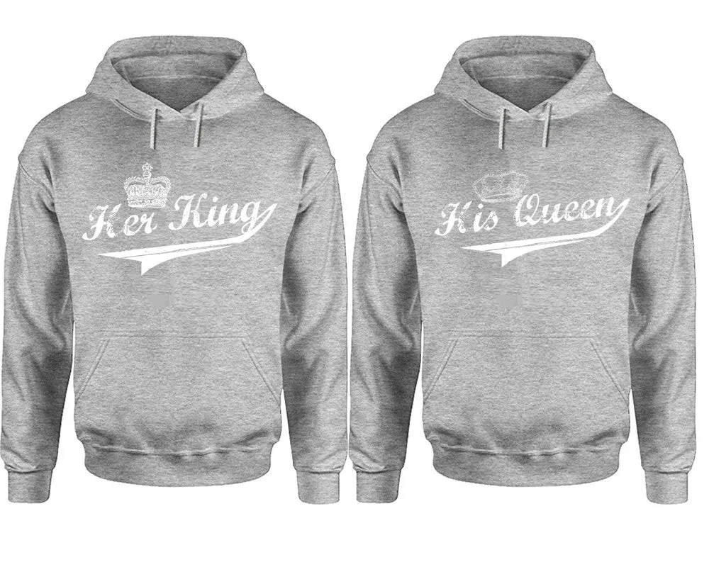 Her King and His Queen Couple Matching Pullover Hoodies