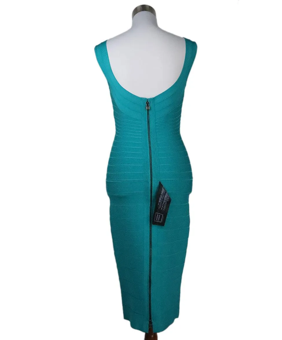 Herve Leger Turquoise Spandex Dress sz 6